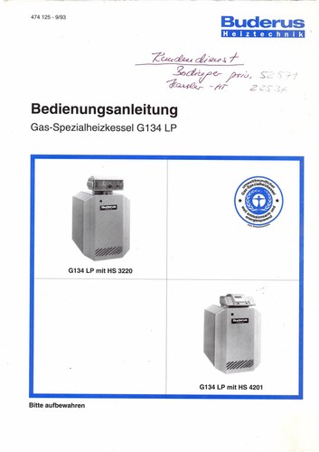 Gas spezialheizkessel g134 - g134, lp